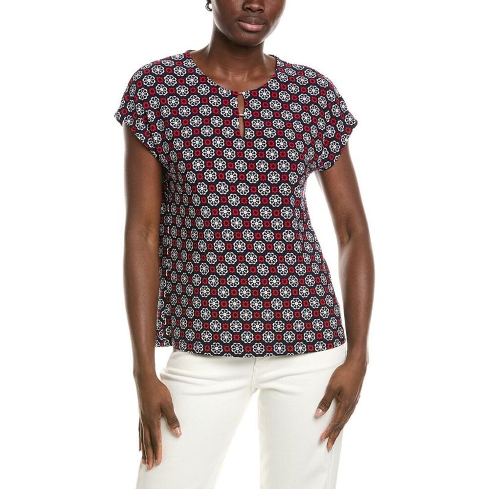 Jones New York Womens  Double Trim Top, Blue